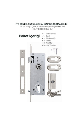 İto Ahşap-demir Kapı Kilitleri, 755/rk35 Silindirli, Barelli