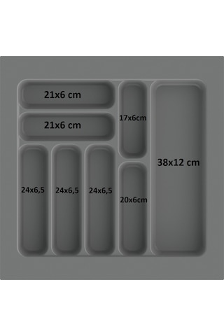 Çekmece Içi Kaşıklık Ve Kepçelik Düzenleyici 2'li Takım 49x49 Cm 43x40 Cm Kadar Kesilebilir Grı