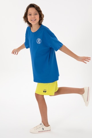 U.S. Polo Assn. Erkek Çocuk Kobalt Oversize Bisikelt Yaka Tişört 50298981-VR077