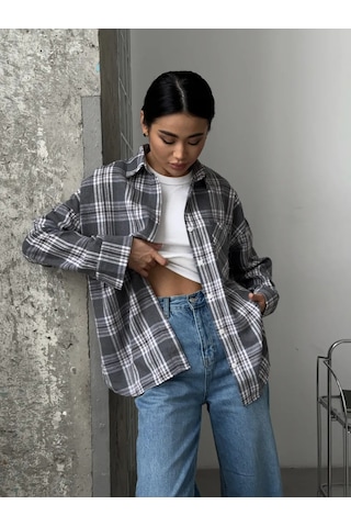 Seysha Oversize Kareli Gömlek 292810531