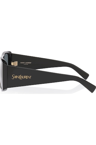 Sl832 001 57 Unisex Geometrik Siyah Kemik Güneş Gözlüğü Siyah
