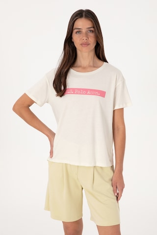 U.S. Polo Assn. Kadın Krem Bisiklet Yaka Tişört 50299669-VR071