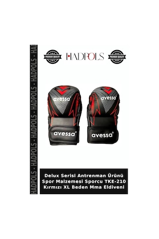 Delux Serisi Antrenman Ürünü Spor Malzemesi Sporcu Tke-210 Kırmızı Xl Beden Mma Eldiveni