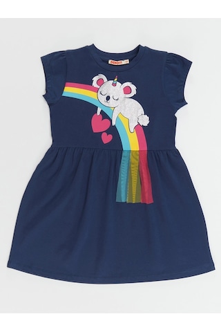 Denokids Koala Kız Elbise Lacivert