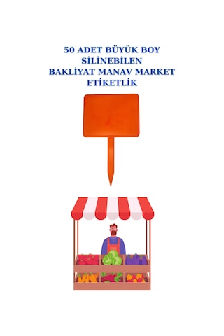 50'li Yaz Sil Sapla Manav Etiketliği Kuruyemiş Pazarcı Etiketi T Sarı