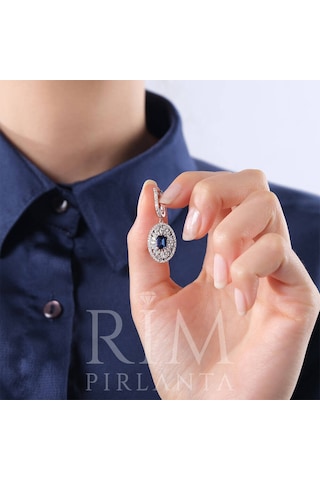 3.25 Karat Laboratuvar Pırlanta Safir Küpe - Hrd Sertifikalı