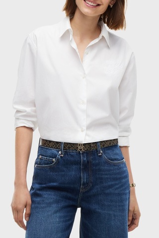 Tommy Hilfiger Logolu Deri Kemer Kadın Kemer Aw0aw19294 Bds Siyah