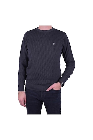 Erkek Füme Bisiklet Yaka Kazak, Ot-Kzk-20012 Füme