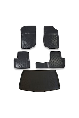Peugeot 207 Sw Outdoor 2008-2012 Havuzlu Paspas ve Bagaj Seti Biz Siyah