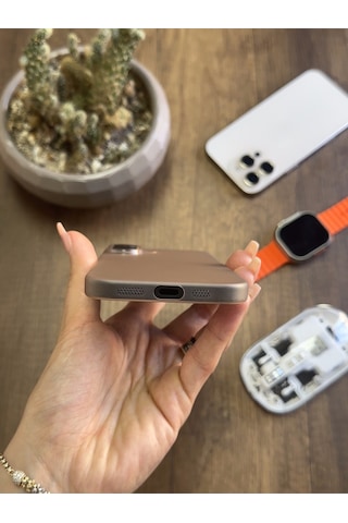 Apple iPhone 16 Plus Uyumlu Süper İnce Mat Ultra Thin Silikon Kılıf Çöl