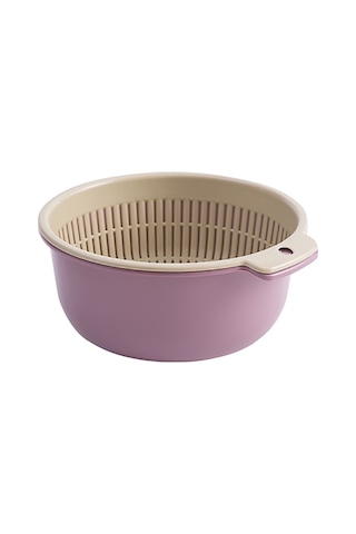 Konesam Küçük Boy Çift Katlı Mutfak Süzgeci Seti - Yiyecekler İçin Yıkama, Süzme Ve Saklama Plastik Sepetler Diğer