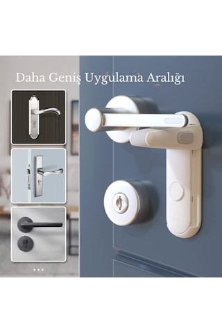 Safelon 2'li Çocuk & Evcil Hayvan Için Kapı Kolu Kilidi, Bebek Güvenliği & Kolay Kurulum Koruyucu Çok Renkli