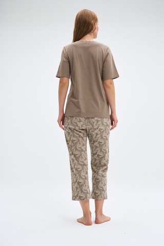 Relax Mode Kadın Bej Kapri Pijama Takımı- 2054r