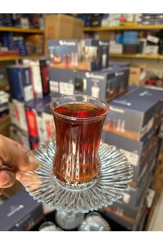 Çeyizci Çarşı 12 Parça Elysia Ithal Kaveh Çay Seti Şeffaf