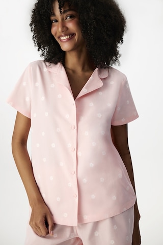 Penti Pembe Floral Morning Pamuklu Gömlek Şortlu Pijama Takımı