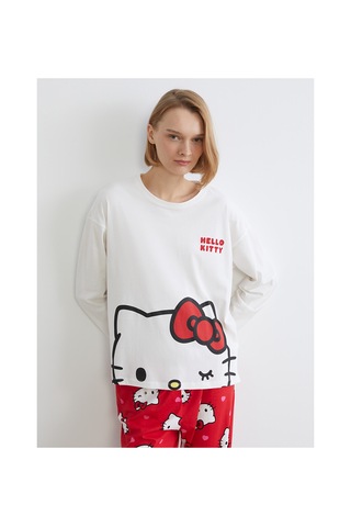 Lcw Young Kırmızı Hello Kitty Baskılı Kadın Pijama Takımı