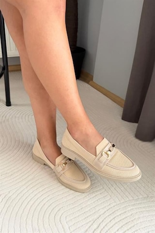 Kadın Marie Bej Triko Metal Tokalı Kadın Loafer Günlük Makosen Ayakkabı Kadın Marie Bej Triko Metal Tokalı Kadın Loafer Günlük Makosen Ayakkabı