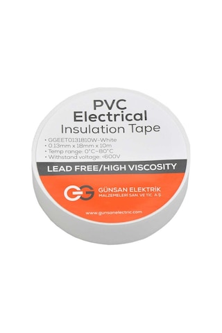 Valta 0.13mmx18mmx10m Elekrik İzolasyon Bandı Beyaz