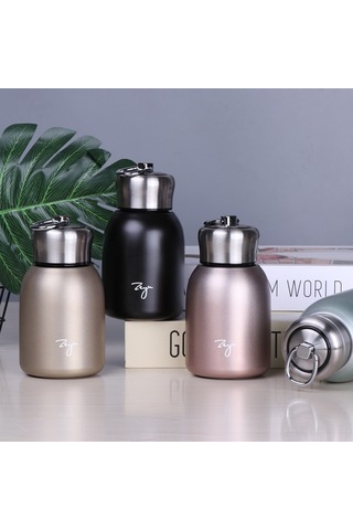 Padalink Öğrencilere Uygun Paslanmaz Çelik Büyük Kabınlı Termos Bardak, Taşınabilir Spor Su Sisei, Gül Altın Rengi, 300ml, Hediye Seçeneği Gül Altını