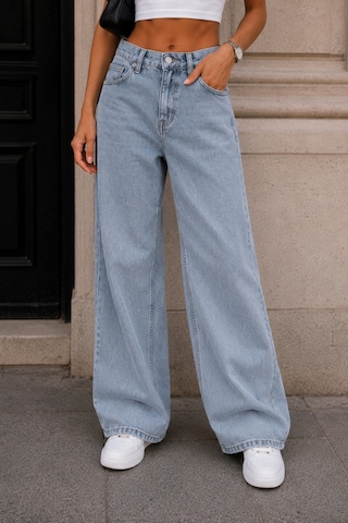 Cedy Denim Cedy Denım Açık Mavi Yüksek Bel Baggy Jean Pantolon E7010