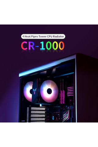 Reedark Jonsbo Cr-1000 Renkli Versiyon Cpu Soğutucu, 4热管, Pwm Kontrollü Fan, Renkli Işıltı Efekti, Çok Platform Desteği