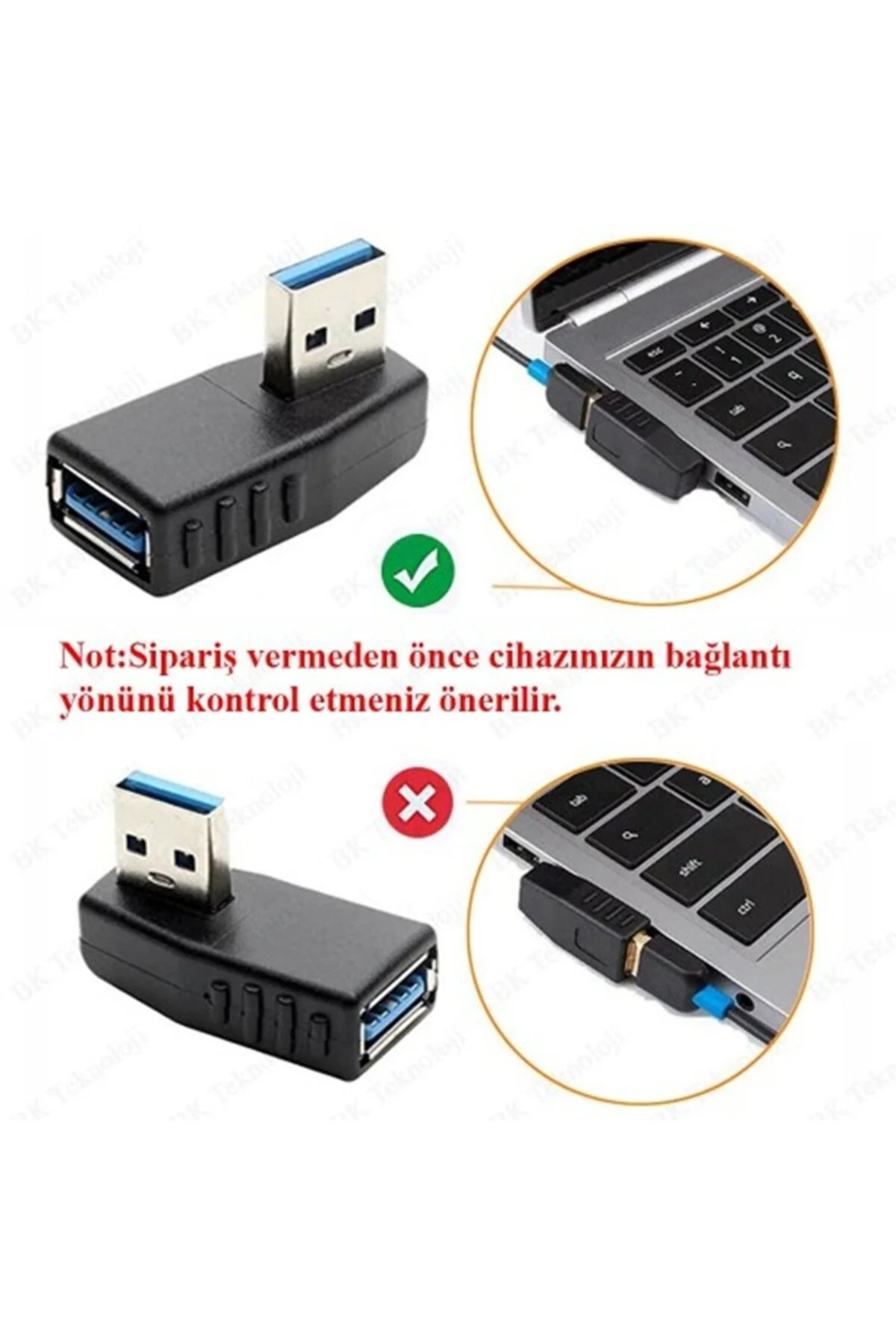 Usb 3.0 Sol Açılı Konnektör Erkek Dişi 90 Derece Uzatma Adaptörü Yüksek Hızlı Usb Yeni 3.0 Sürümü 1