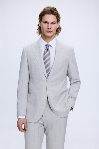Hatemoğlu Gri Slim Fit Mono Yaka Keten Casual Takım Elbise