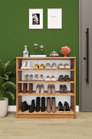 Asra Trend 4 Katlı Açık Raflı Ayakkabılık A-32 %100 MDF Modern Bot Uyumlu Düzenleyici Petra