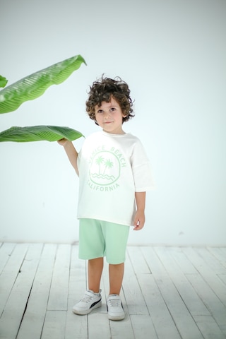Miababy California Baskılı İkili Takım Fıstık Yeşili