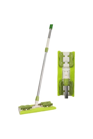 Ekostem Sihirli Mandallı Teleskobik Mop Set Yeşil + Yedek Mop