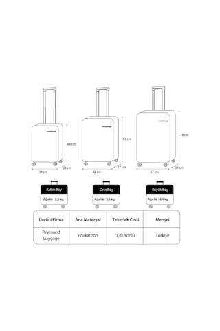 Reymond Luggage PC Venüs Aurora Serisi Valiz, Gold - Orta Boy Altın