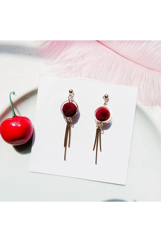 Moda Kadın Saplama Küpe Peluş Top Portle Kulak Aksesuarları Basit Süs Çok Renkli