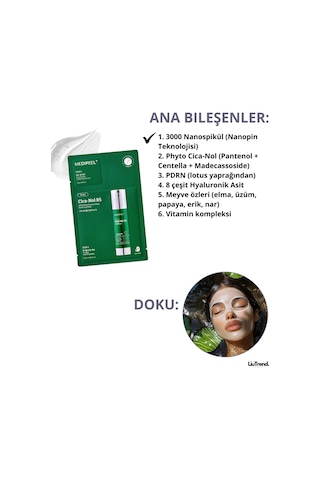 Medipeel Phyto Cica-nol B5 3000 Shot Serum 2 Step Mask 1,5 G + 25 Ml 5 Adet
