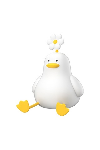 Novahub Dokunmatik Silikon Gece Lambası Küçük Ördek Tasarımı Beyaz Beyaz