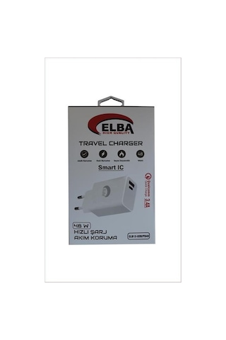 Elba ELB13 ELB-48W 3.4A USB-Pd48 (Usb+Type-C) Akıllı Koruma- Isıya Dayanıklı Hızlı Şarj Adaptörü