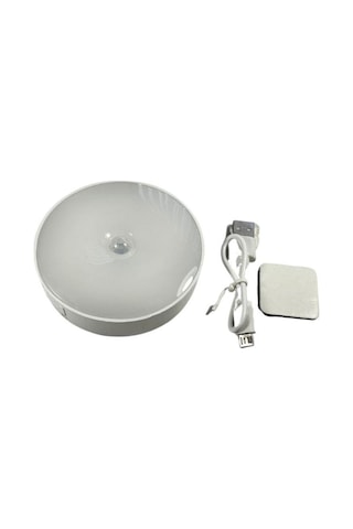 Hareket Sensörlü - Usb Şarjlı - Mıknatıslı Led Işık Lamba Yuvarlak 3 Renk Ayarlı Beyaz
