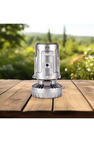 Homyl Güneş Enerjili Kamp Feneri Fanlı Elektrikli Fan Gümüş Gümüş