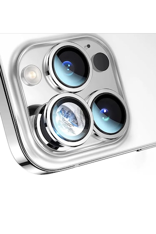 Iphone 14 Pro / 14 Pro Max Uyumlu Kamera Lens Koruyucu Gümüş