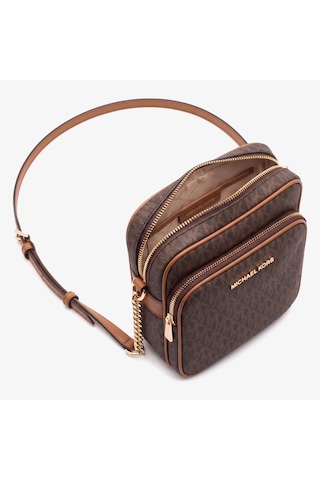 Michael Kors Jet Set Travel Kadın Logolu Çapraz Omuz Çantası 35f1gtvc2b Kahverengi