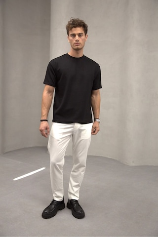 Bürke Siyah Renk Standart Kalıp Basic Bisiklet Yaka T-shirt