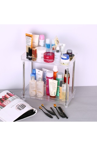 Gajeena Şeffaf Çift Katlı Banyo Ve Makyaj Organizatörü - Geniş Depolama Alanı, Pratik Tasarım Diğer