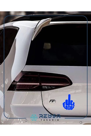 F Ck You Sticker 17x17 Cm Mavi