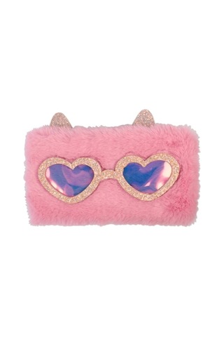 Sevimli Kedi Figürlü Kalem Kutusu Gözlüklü, 22x14 Cm Çok Renkli