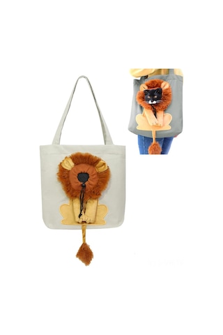 Vkemall Küçük Kedi/ Köpek İçin Soluk Gri Kanvas Taşıma Çantası - Soluklu, Taşınabilir, 5 Pound Kapasitesi, S Boyutu