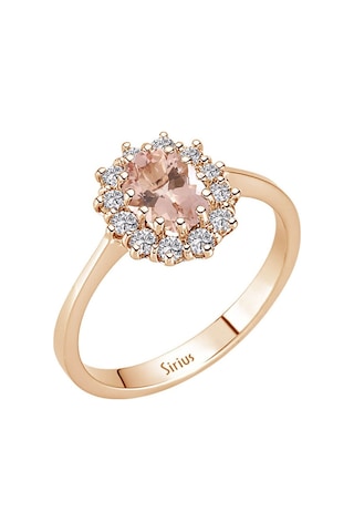 Sirius Pırlanta Ve Oval Morganitetaşlı Anturaj Yüzük 0804R0406