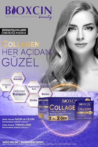 Bioxcin Beauty Collagen Toz Saşe 10.000 Mg 3 Al 2 Öde Tip 1 - Tip 3 Hidrolize Kolajen - Keratin