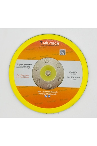 Mil-Tech Havalı Zımpara Tabanı 5''/125 mm - Deliksiz