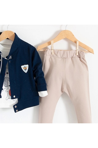 3-18 Ay We Are Ceketli 3'lü Erkek Bebek Takımı Lacivert Lacivert