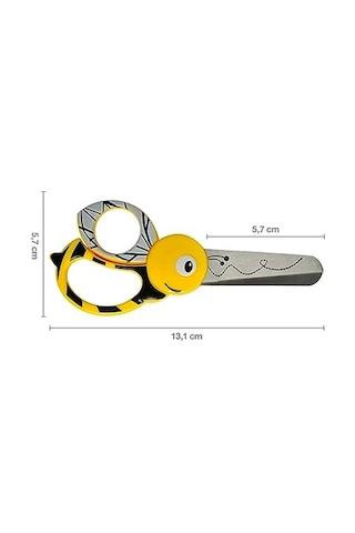 Çocuk Hayvan Makası Arı Motifli, 4 Yaşından İtibaren, Uzunluk: 13 Cm, Sağ Ve Sol Elini Kullananlar İçin, Paslanmaz Çelik Bıçak/plastik Saplar, Sarı, 1003747 Sağ Ve Sol Elini Kullananlar İçin, Paslanmaz Çelik Bıçak/plastik Saplar, Sarı, 1003747