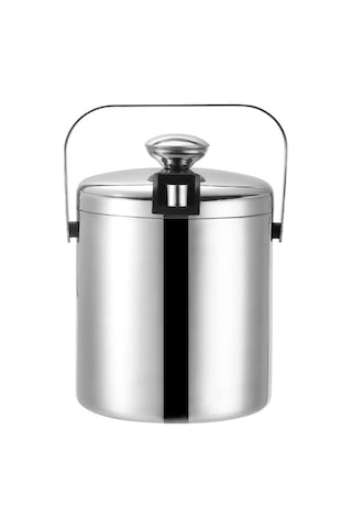 Cbtx 304 Paslanmaz Çelik Buz Kovası Çift Katmanlı İçi Boş Bar Bira Şarap Fıçısı, Buz Klipsi, Kapasite: 1.3l